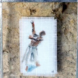 DANSEUR 1 - Aquarelle sur coton par Nicole Besnainou (12X15 cm)